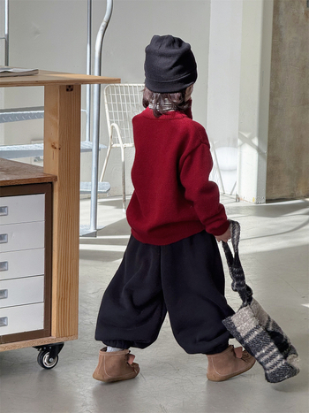 Παιδικό πουλόβερ με κουκούλα σε κορεάτικο στυλ, χειμώνας 2025, μακρυμάνικο, ανάμειξη ακρυλικό-νάιλον-PBT