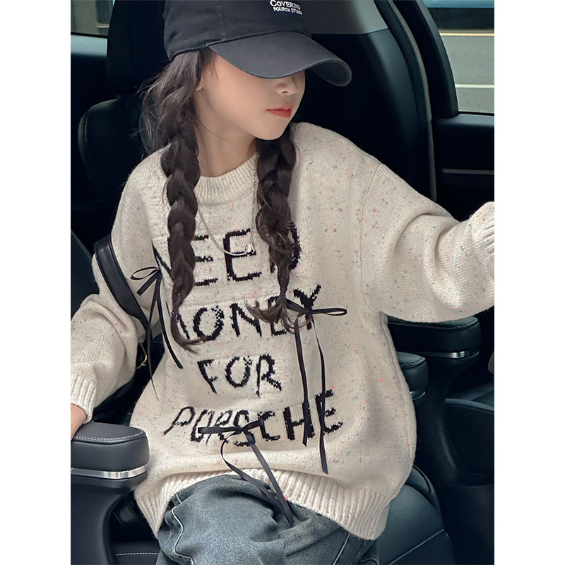 Dječji pleteni džemper - korejski stil, pulover, 100% poliester, debeli pleteni materijal