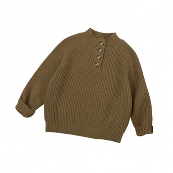Gyerekeknek kötött pulóver, koreai stílusú, fél magas gallérral, nyúlszőrrel, téli szezon, 0–1 éves korig