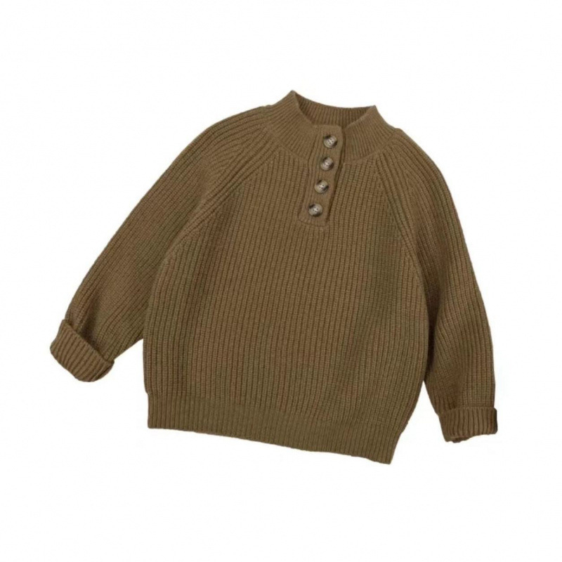 Gyerekeknek kötött pulóver, koreai stílusú, fél magas gallérral, nyúlszőrrel, téli szezon, 0–1 éves korig