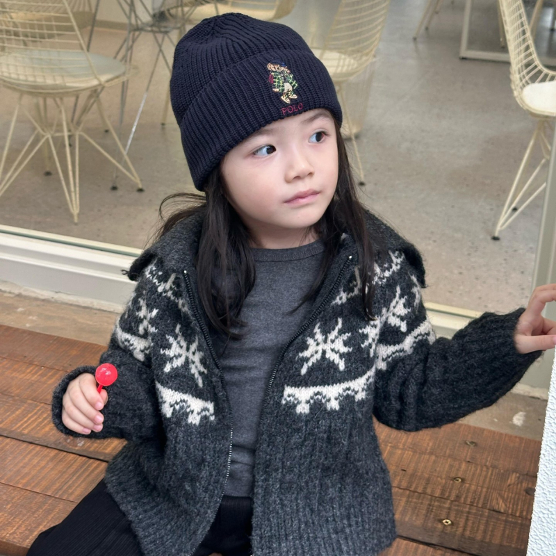 Gyerekeknek szóló kardigán cipzárral és gallérral, csíkos kötött, hosszú ujjú, alpaka gyapjú és 45% akril keverék, lágyított, enzimes mosással készült anyag, megfelelő téli, tavaszi és őszi szezonokra