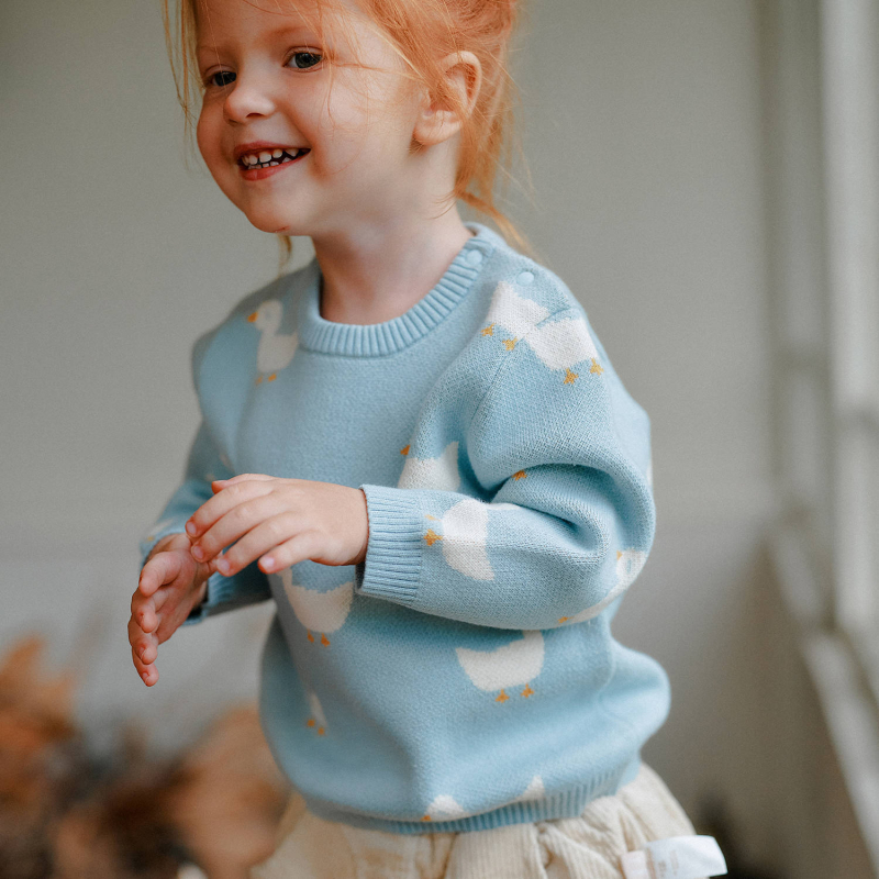Gyermek pulóver, skandináv stílus, uniszex, 100% pamut, 1–3 éveseknek, ősz 2025