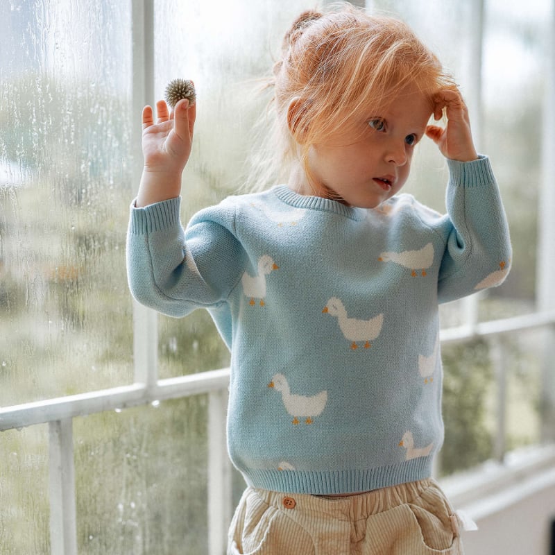 Gyermek pulóver, skandináv stílus, uniszex, 100% pamut, 1–3 éveseknek, ősz 2025
