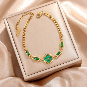 Titánium acél karkötő elektropácolással, Orange Yu Jewelry, női stílus, könnyű lux, geometriai mintázat