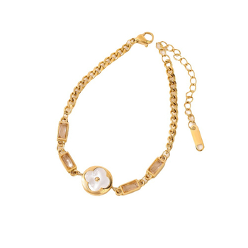 Titánium acél karkötő elektropácolással, Orange Yu Jewelry, női stílus, könnyű lux, geometriai mintázat