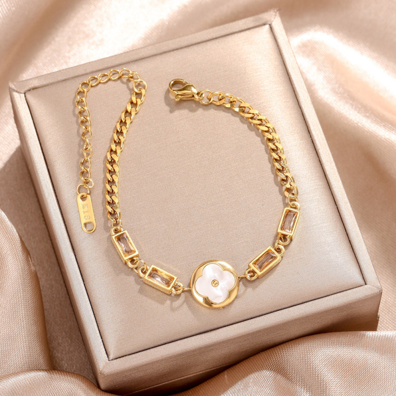 Titánium acél karkötő elektropácolással, Orange Yu Jewelry, női stílus, könnyű lux, geometriai mintázat