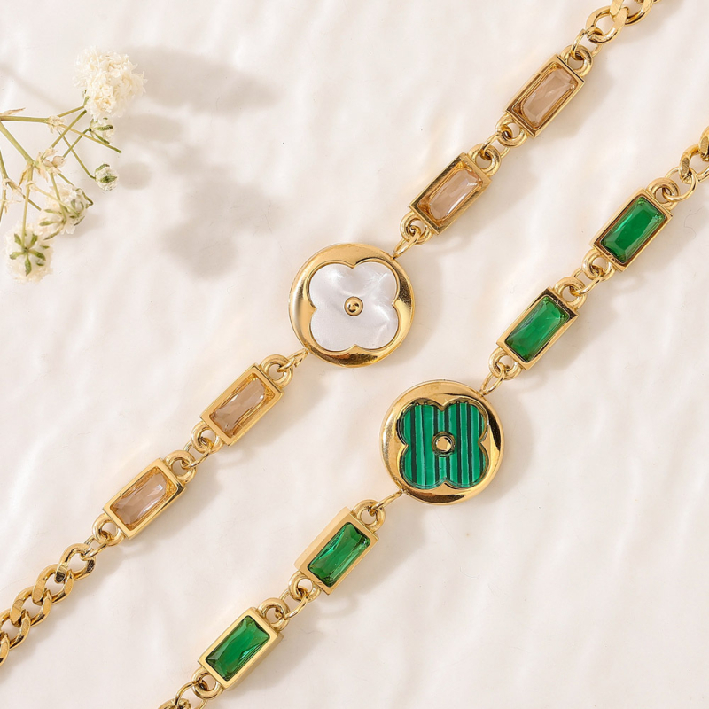 Titánium acél karkötő elektropácolással, Orange Yu Jewelry, női stílus, könnyű lux, geometriai mintázat