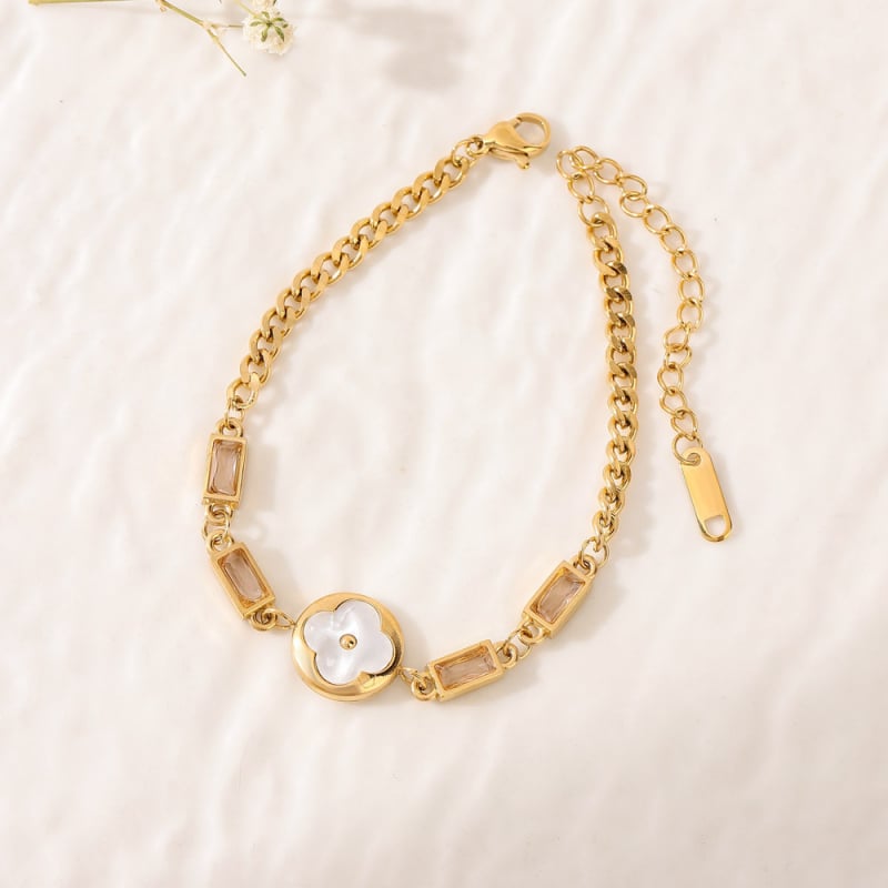 Titánium acél karkötő elektropácolással, Orange Yu Jewelry, női stílus, könnyű lux, geometriai mintázat