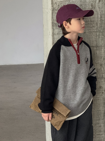 Fiúknak szóló gyerek pulóver, Lion Rhino, téli vastag kötés, 58% pamut, kerek nyakú, hosszú ujjú