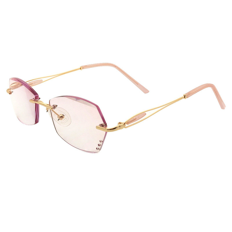 Keret nélküli olvasó szemüveg, gyémántvágott él, anti-kék fény, PC lencsék, fém keret, HD látás