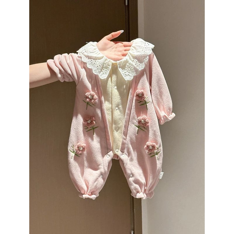 Pamutból készült uniszex rövidujjú overál csecsemőknek és kisgyerekeknek, pulóver-stílus, koreai dizájn