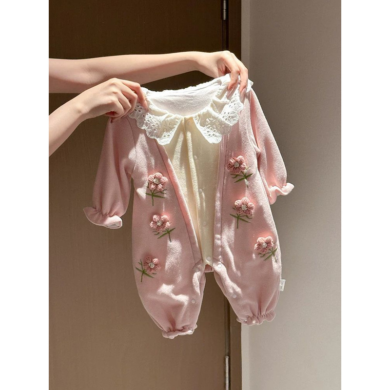 Pamutból készült uniszex rövidujjú overál csecsemőknek és kisgyerekeknek, pulóver-stílus, koreai dizájn