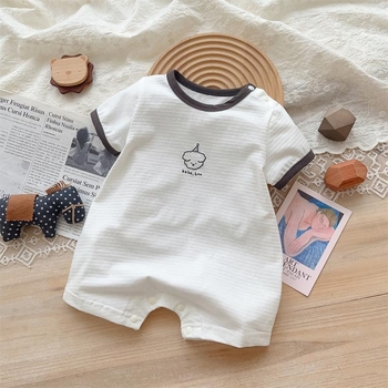 Bebi pamučni kombinezon s kratkim rukavima, tanak, prozračan, unisex