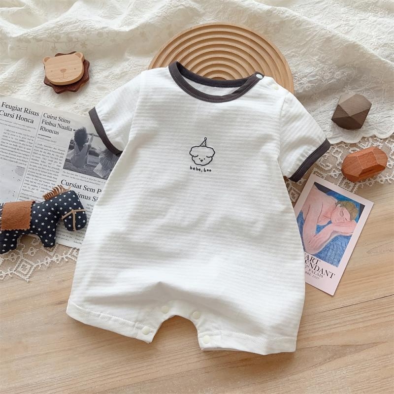 Bebi pamučni kombinezon s kratkim rukavima, tanak, prozračan, unisex