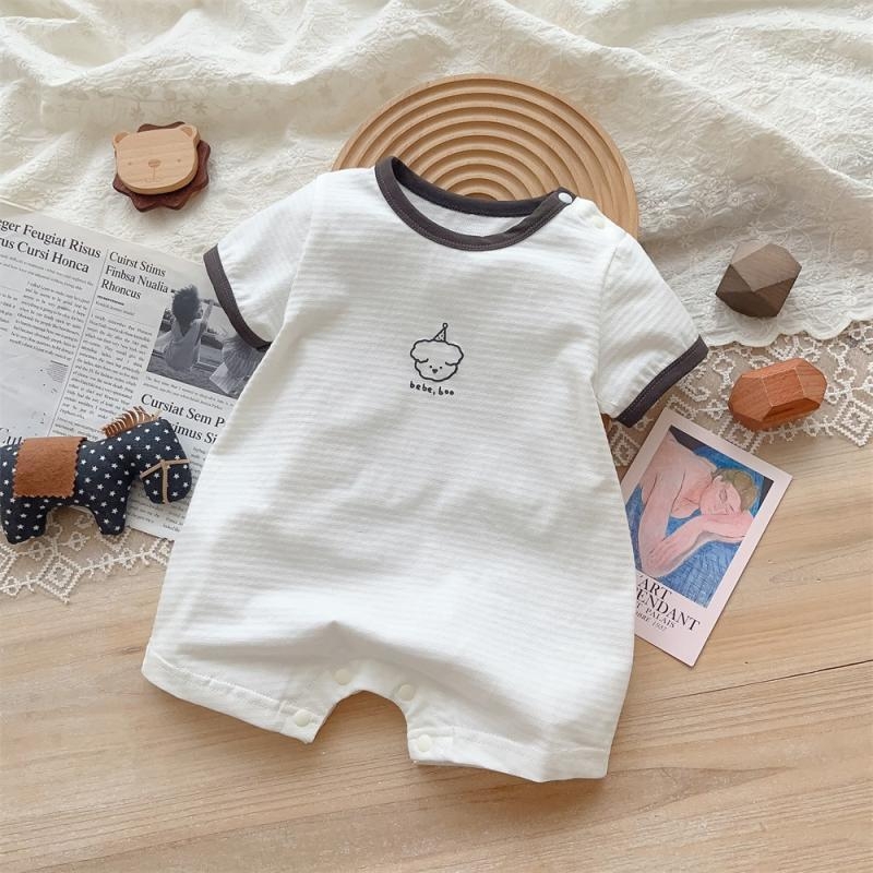 Bebi pamučni kombinezon s kratkim rukavima, tanak, prozračan, unisex