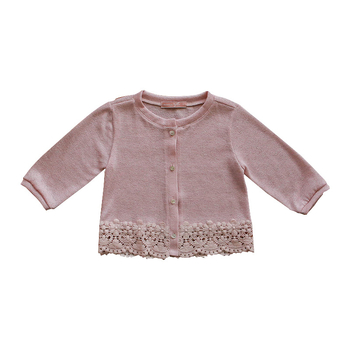 Strawberry lányok UV-védő pamut kardigán csipkés szegéllyel, 70% pamut, Nyár 2025, 4–6 éveseknek