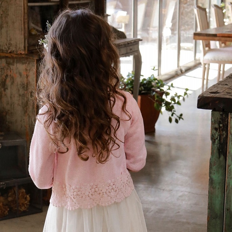 Strawberry lányok UV-védő pamut kardigán csipkés szegéllyel, 70% pamut, Nyár 2025, 4–6 éveseknek