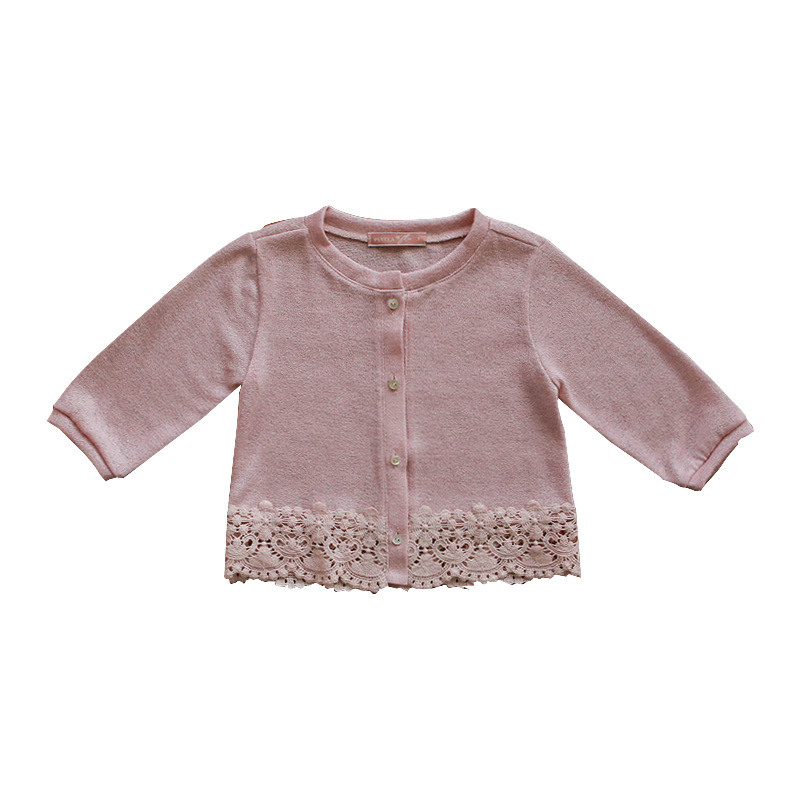 Strawberry lányok UV-védő pamut kardigán csipkés szegéllyel, 70% pamut, Nyár 2025, 4–6 éveseknek