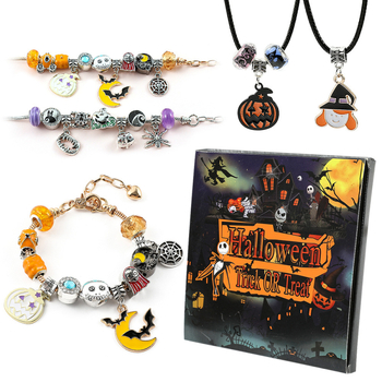 Gyerekek Halloween DIY nagylukú gyöngyékszerszett — cinkötvözet, elektroplating, uniszex, rajzfilmfigurák