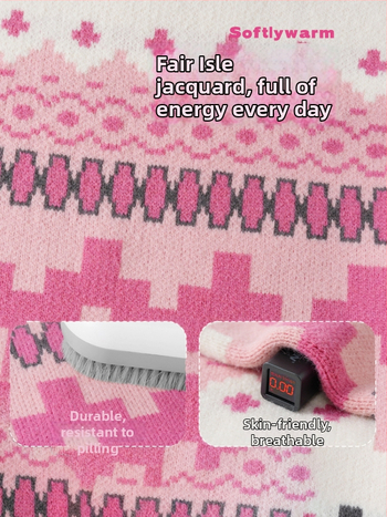 Djevojčice pleteni džemper s debelim vunenim uzorkom Fair Isle, dugi rukav, okrugli izrez, zimski osnovni top