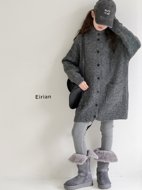 Bērnu kardigan, Korejas stila, vienrindu pogu aizdare, kokvilnas/elastāna maisījums, ziemas