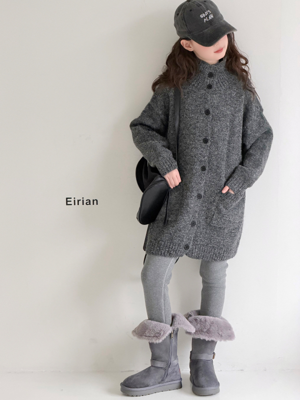 Bērnu kardigan, Korejas stila, vienrindu pogu aizdare, kokvilnas/elastāna maisījums, ziemas