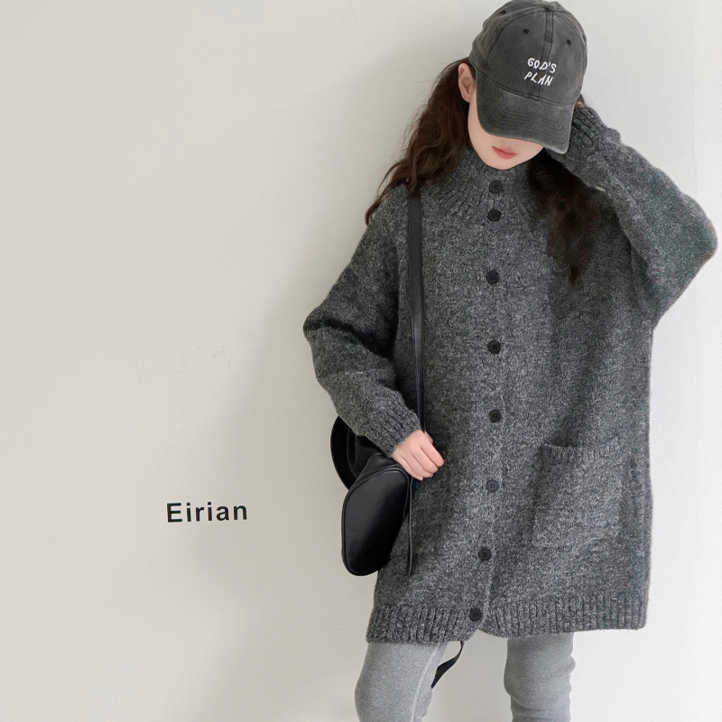 Bērnu kardigan, Korejas stila, vienrindu pogu aizdare, kokvilnas/elastāna maisījums, ziemas