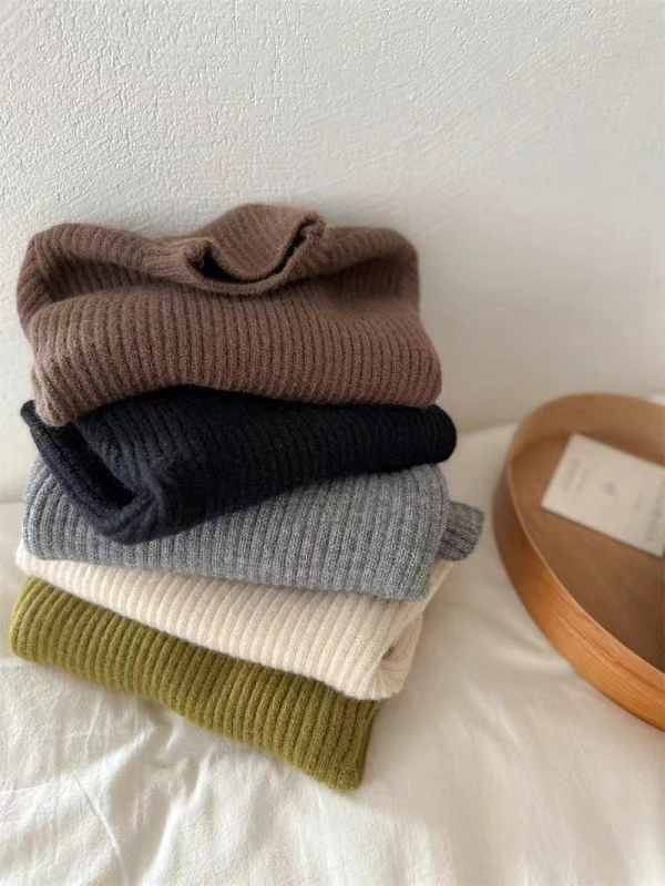 Bērnu džemperis Korejas stilā ar kokvilnas audumu un fleece odai, augstu apkakli, ziemas 2023, bērniem no 3 līdz 8 gadiem