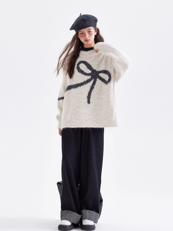 Bērnu džemperis ar apaļu kaklu, garām piedurknēm, Korejas stils, rudens-ziemas 2025, mīksts adīts