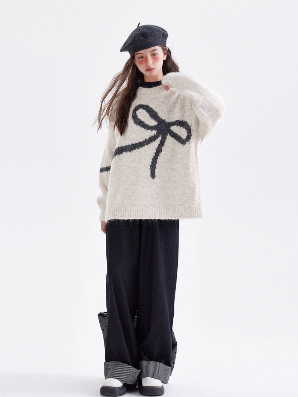 Bērnu džemperis ar apaļu kaklu, garām piedurknēm, Korejas stils, rudens-ziemas 2025, mīksts adīts