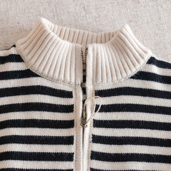 Bērnu svītrainu adītu kardigānu ar rāvējslēdzēju, 95% kokvilna, pavasaris un rudens