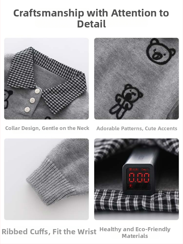 Bērnu adīts džemperis korejiskā stilā, 1–3 gadiem, silts biezs audums no akrila maisījuma, garās piedurknes, V veida kakla izgriezums