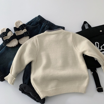 Bērnu džemperis Korejas stilā ar apaļu kaklu, karikatūru raksts, ziemas sezona