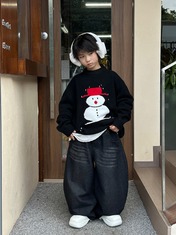 Bērnu džemperis – karikatūru raksts (Apaļš kakls; Garas piedurknes; Džemperis; Poliester 61%)