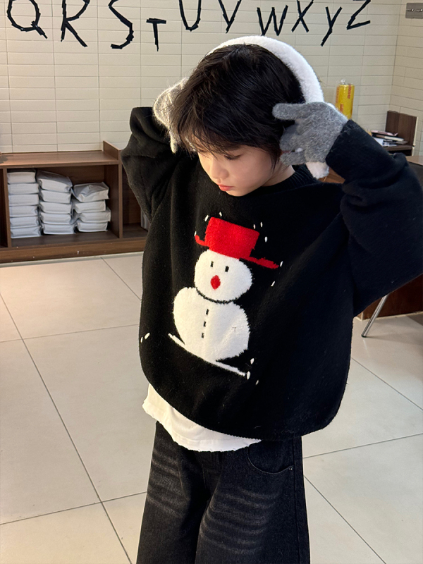 Bērnu džemperis – karikatūru raksts (Apaļš kakls; Garas piedurknes; Džemperis; Poliester 61%)