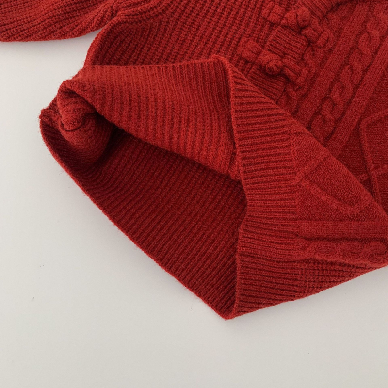Bērnu adīts džemperis, korejiešu stilā, akrila šķiedra, apaļš kakls, garie piedurknes, vienkrāsains, ziemas apģērbs bērniem 3–8 gadi