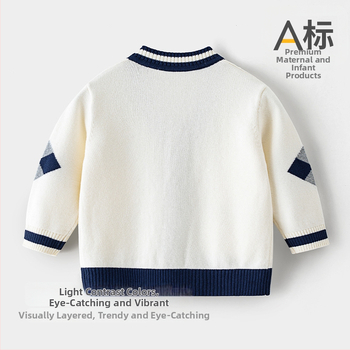 Bērnu kardiganas džemperis ar karikatūras rakstu, 100% kokvilna, maiga tekstūra, vienrindu aizdare