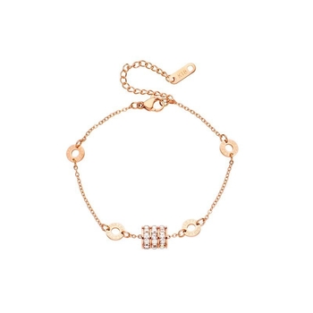 Sieviešu rokassprādze – titāna tērauds, diamanētu apdare, romiešu ciparu dizains, influencer stils, Zhirou zīmols