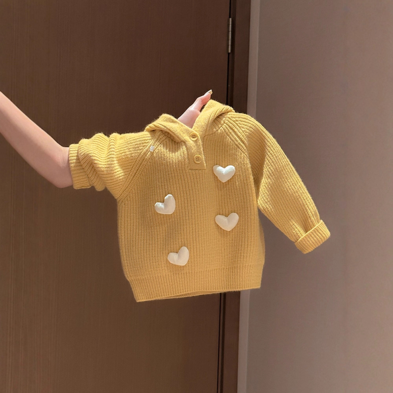 Meitenēm kapucēts adīts džemperis, karikatūras raksts, 90% kokvilna, garās piedurknes