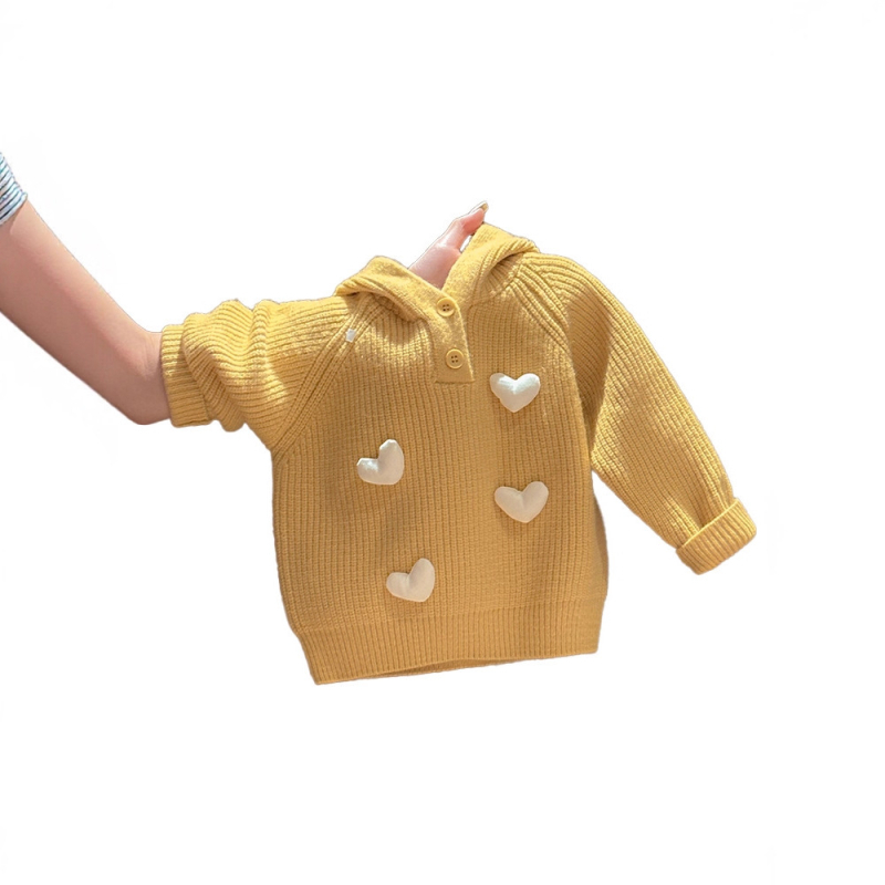 Meitenēm kapucēts adīts džemperis, karikatūras raksts, 90% kokvilna, garās piedurknes