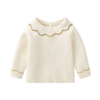 Dječji džemper, 100% pamuk, dugi rukavi, jednobojna boja, za djecu 1–3 godine, jesen-zima