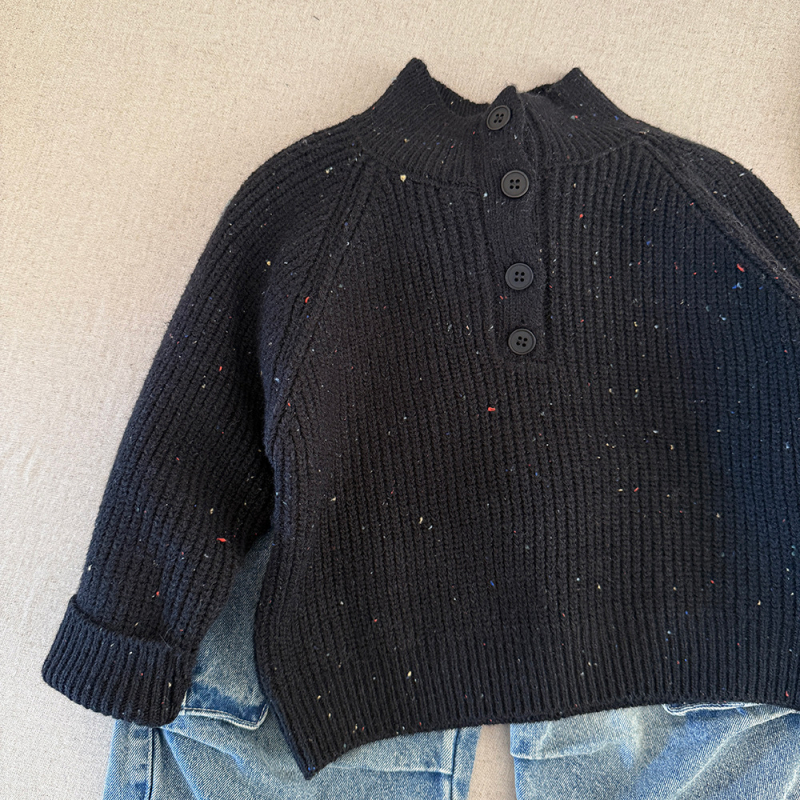 Dječji pulover s okruglim izrezom, korejski stil, mekana tkanina, dugi rukavi, proljeće 2025