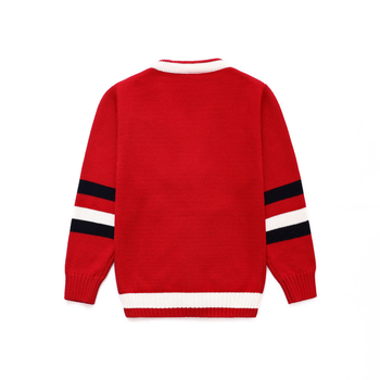 Dječji džemper u stilu kolidža, 100% pamuk, V-izrez, dugi rukavi, za djecu 3-8 godina, uzorci: pruge, jednobojni, crtani motivi, slova, kamuflaža