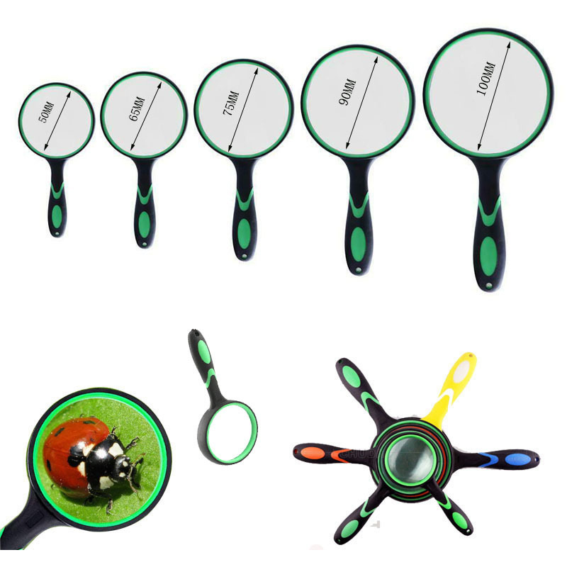 Kézi nagyító üveg magas felbontású olvasáshoz és ékszerek azonosításához, szilikon markolat