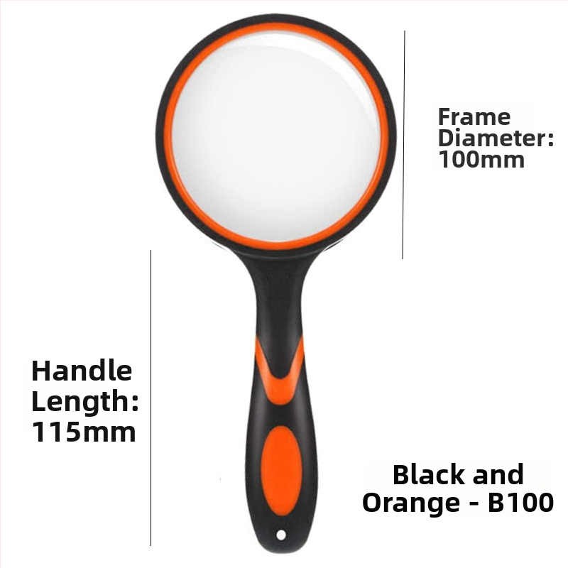 Rokas lupas ar augstas izšķirtspējas stiklu lasīšanai un rotaslietu identifikācijai, silikona rokturis