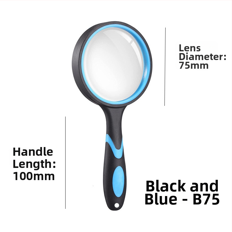 Rokas lupas ar augstas izšķirtspējas stiklu lasīšanai un rotaslietu identifikācijai, silikona rokturis