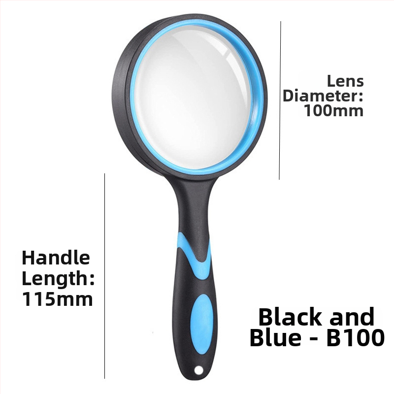 Rokas lupas ar augstas izšķirtspējas stiklu lasīšanai un rotaslietu identifikācijai, silikona rokturis