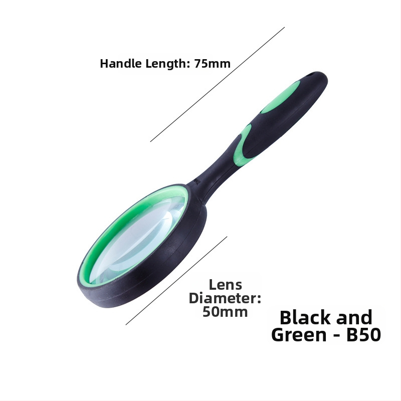 Rokas lupas ar augstas izšķirtspējas stiklu lasīšanai un rotaslietu identifikācijai, silikona rokturis