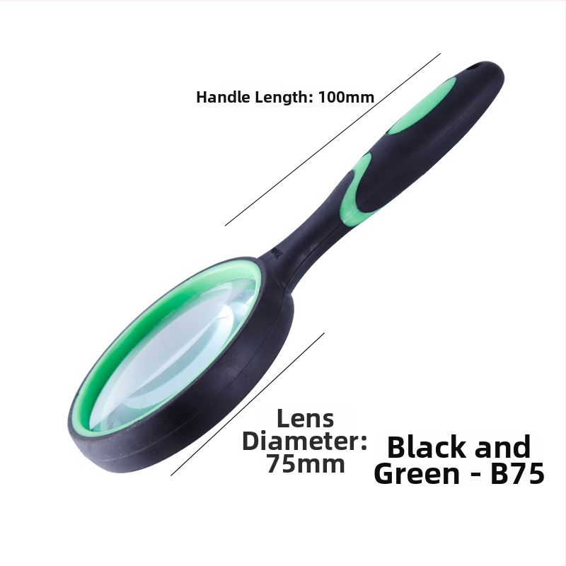 Rokas lupas ar augstas izšķirtspējas stiklu lasīšanai un rotaslietu identifikācijai, silikona rokturis