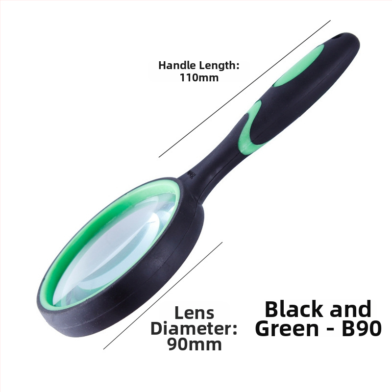 Rokas lupas ar augstas izšķirtspējas stiklu lasīšanai un rotaslietu identifikācijai, silikona rokturis